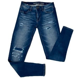American Eagle Women’s Jegging Jeans Distressed, Size 4, Stretch, Aerie